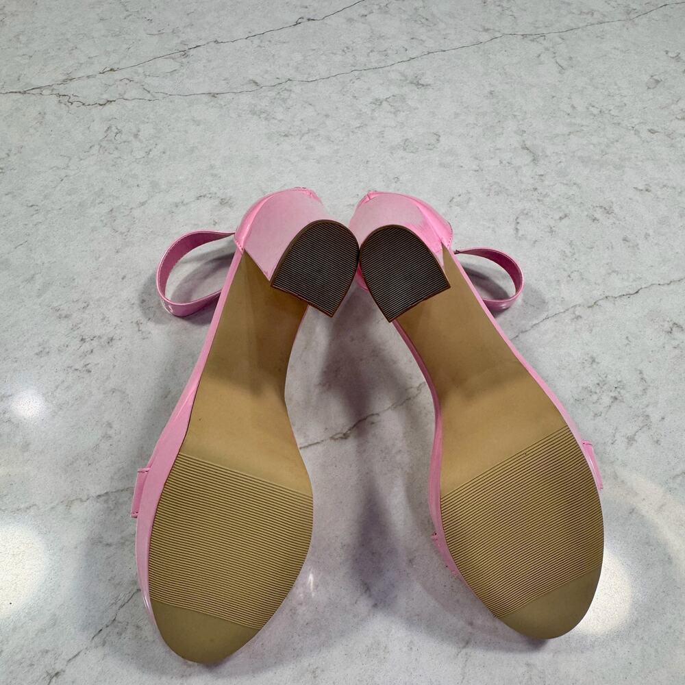 Steve Madden Pink Patent Platform Block Heel Women's 8.5 Y2K Coquette Going Out - Picture 16 of 16